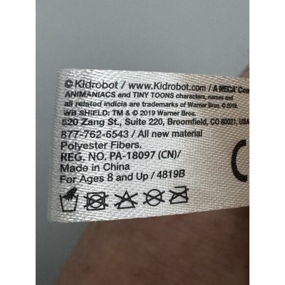 Animaniacs Yakko Plush Toy Tiny Toons Kidrobot Stuffed Animal 8” Phunny - Picture 10 of 10